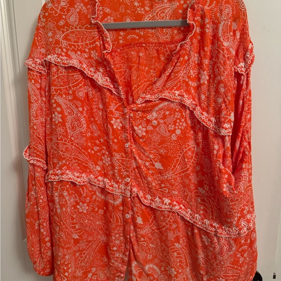 Orange and white shirt size 18 by Monsoon UK made in Indonesia. - Picture 2 of 5